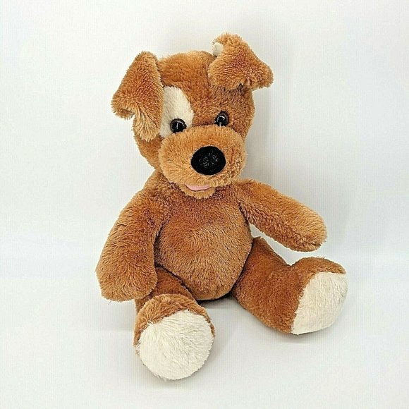 Build-A-Bear Workshop Other - Build-A-Bear Puppy Dog Plush Cleaned Sanitized White Eye Patch Tongue Toy Brown